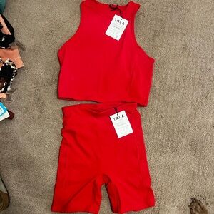 Tala Red Tank and Shorts Set - SM Bottom / MD Top